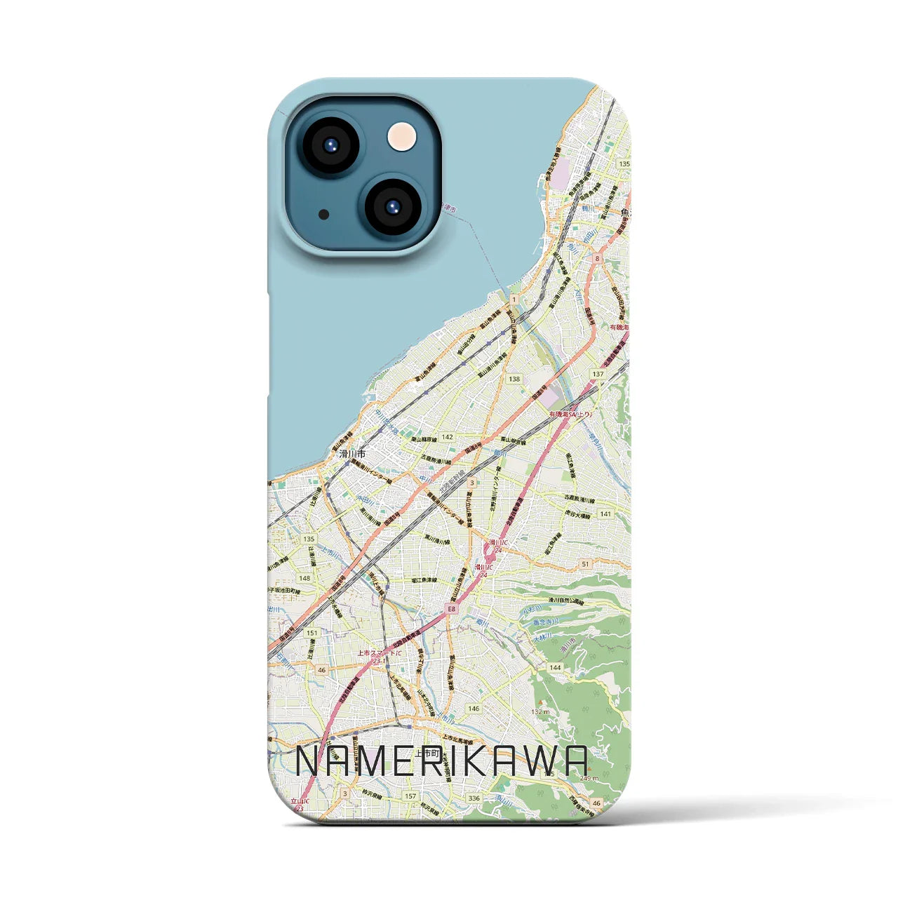 【滑川(富山県)】地図柄iPhoneケース(バックカバータイプ)