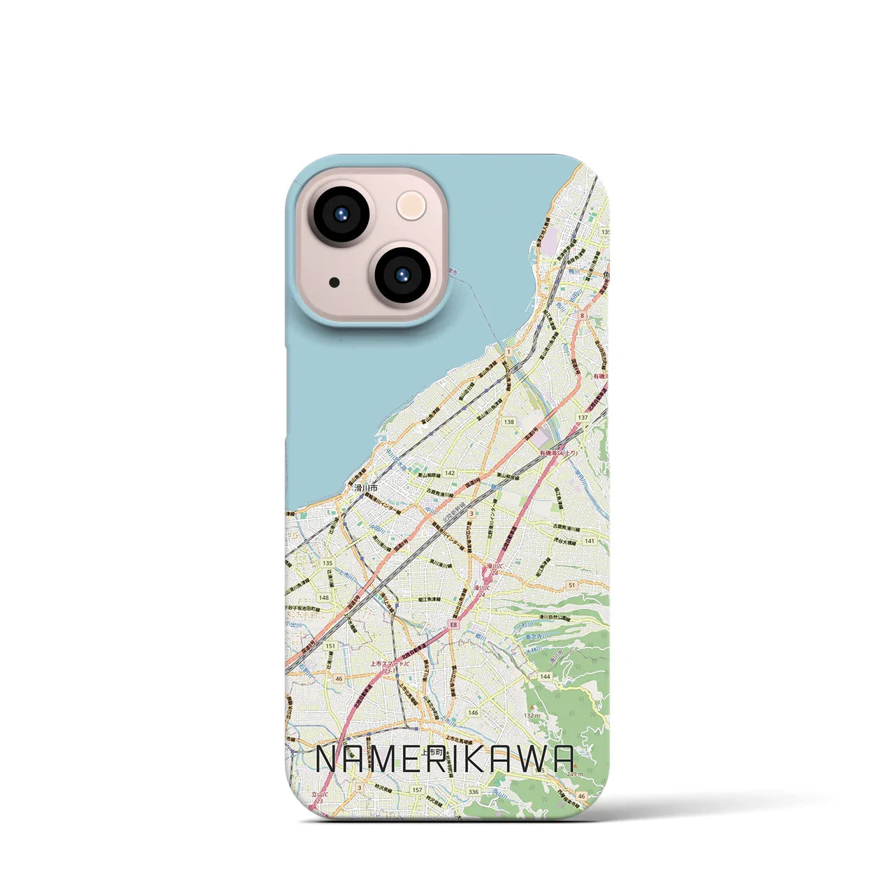 【滑川(富山県)】地図柄iPhoneケース(バックカバータイプ)