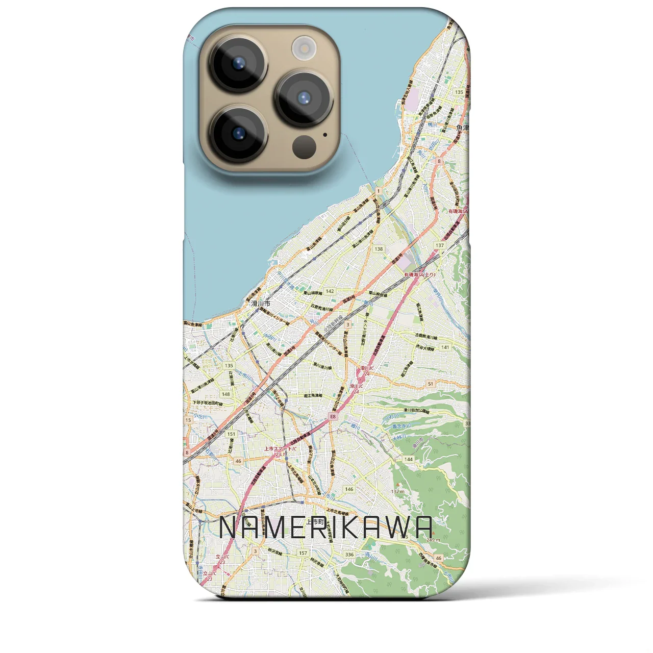 【滑川(富山県)】地図柄iPhoneケース(バックカバータイプ)
