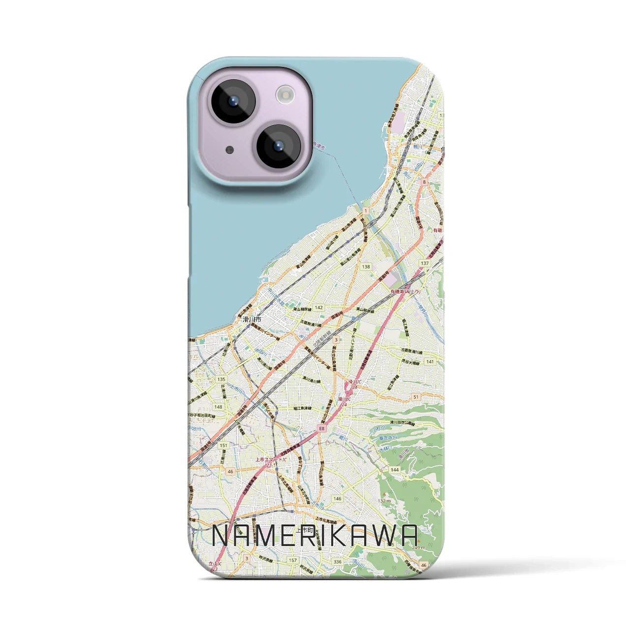 【滑川(富山県)】地図柄iPhoneケース(バックカバータイプ)