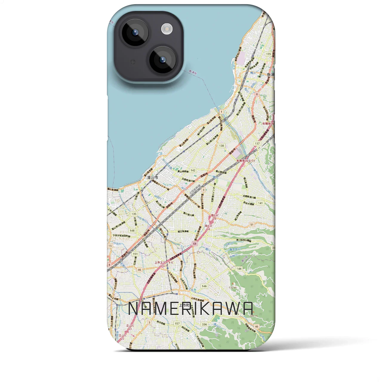 【滑川(富山県)】地図柄iPhoneケース(バックカバータイプ)