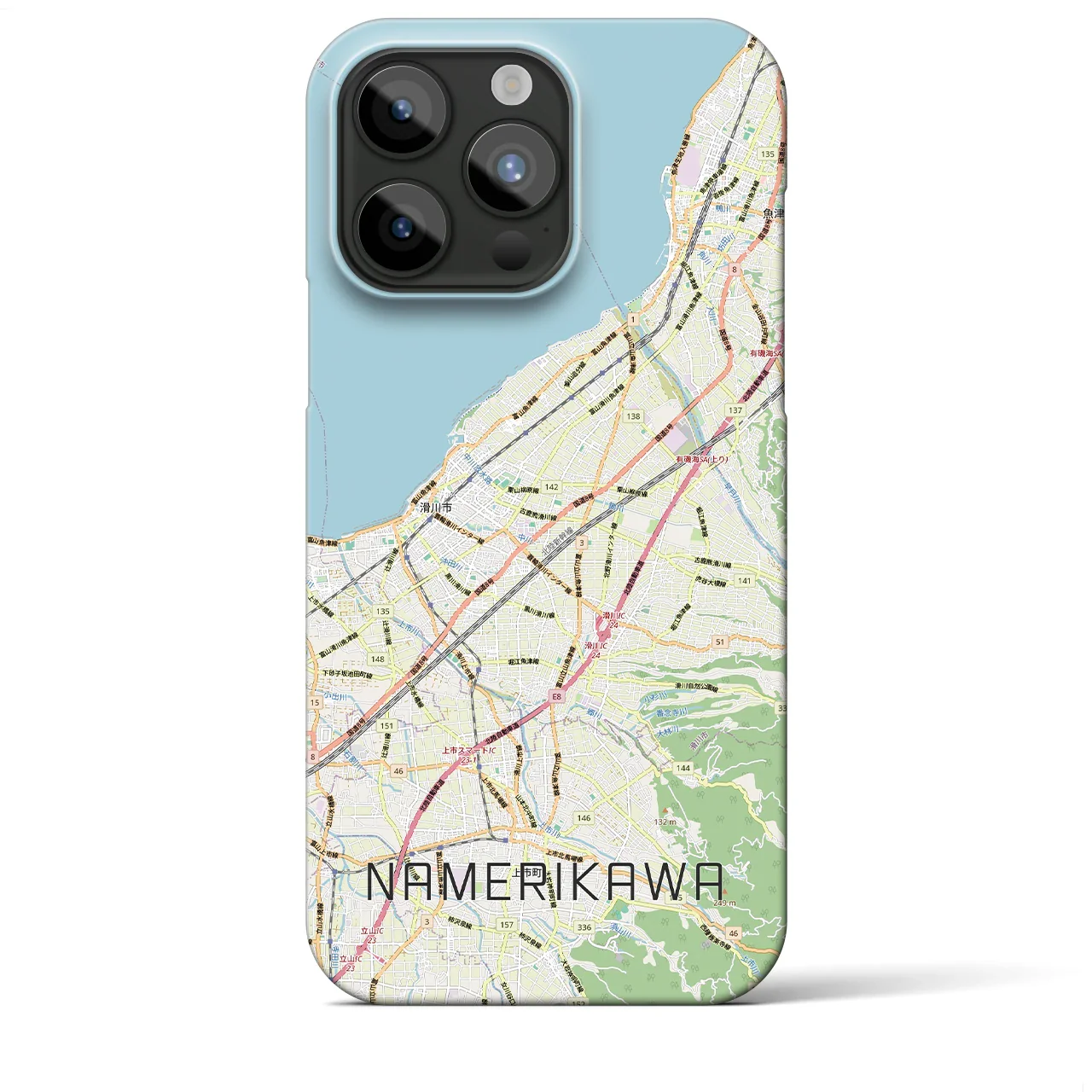【滑川(富山県)】地図柄iPhoneケース(バックカバータイプ)