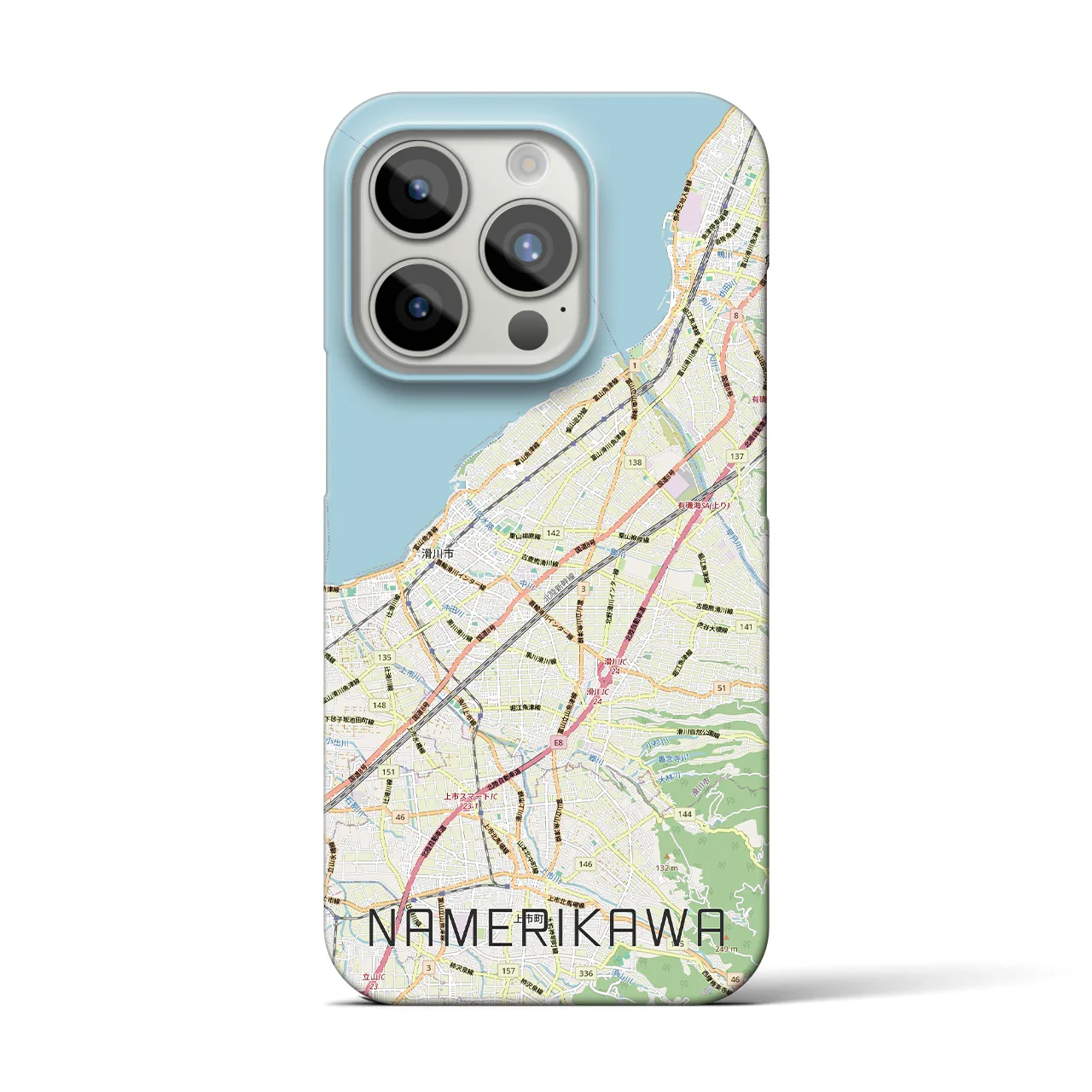【滑川(富山県)】地図柄iPhoneケース(バックカバータイプ)