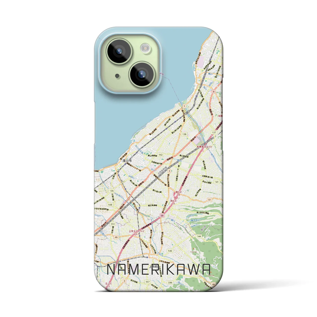 【滑川(富山県)】地図柄iPhoneケース(バックカバータイプ)