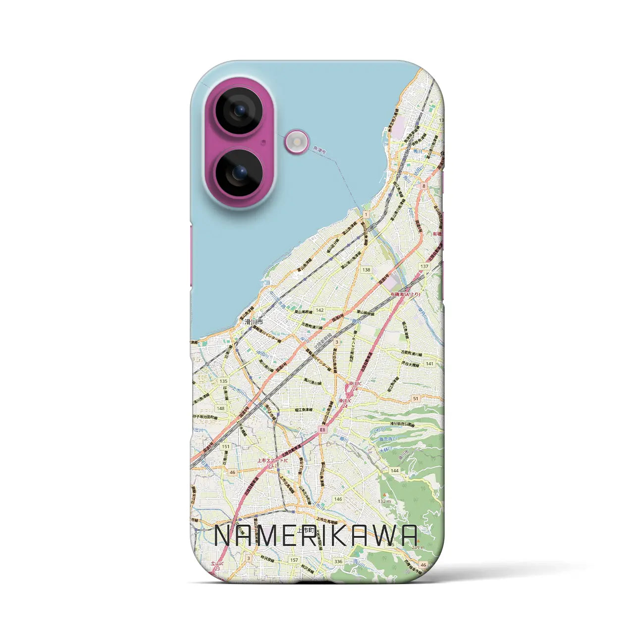 【滑川(富山県)】地図柄iPhoneケース(バックカバータイプ)