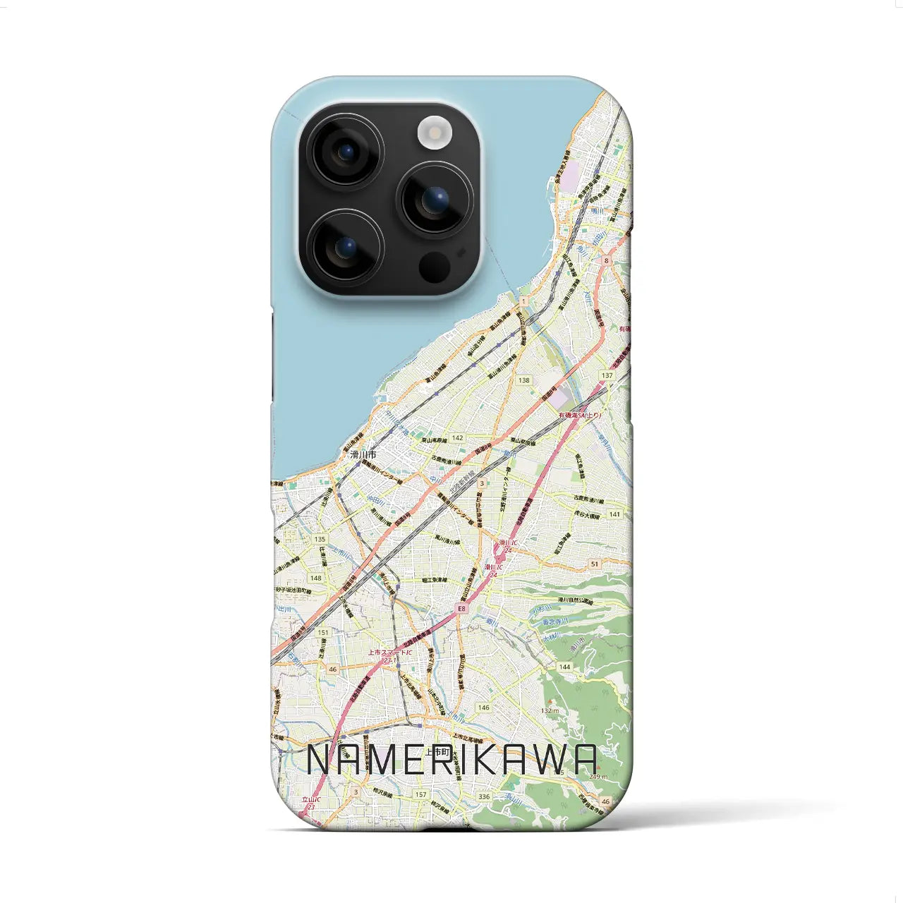 【滑川(富山県)】地図柄iPhoneケース(バックカバータイプ)