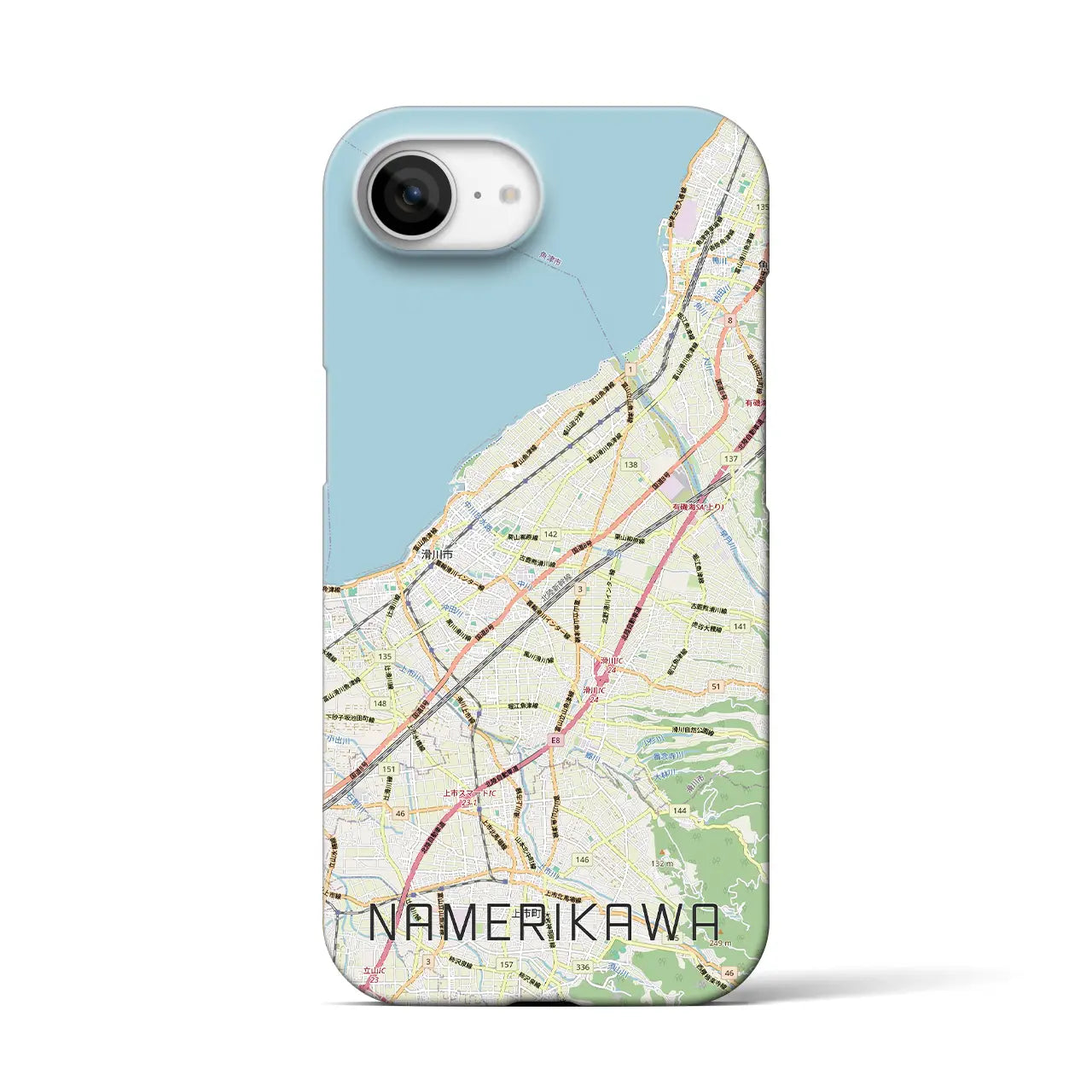 【滑川(富山県)】地図柄iPhoneケース(バックカバータイプ)