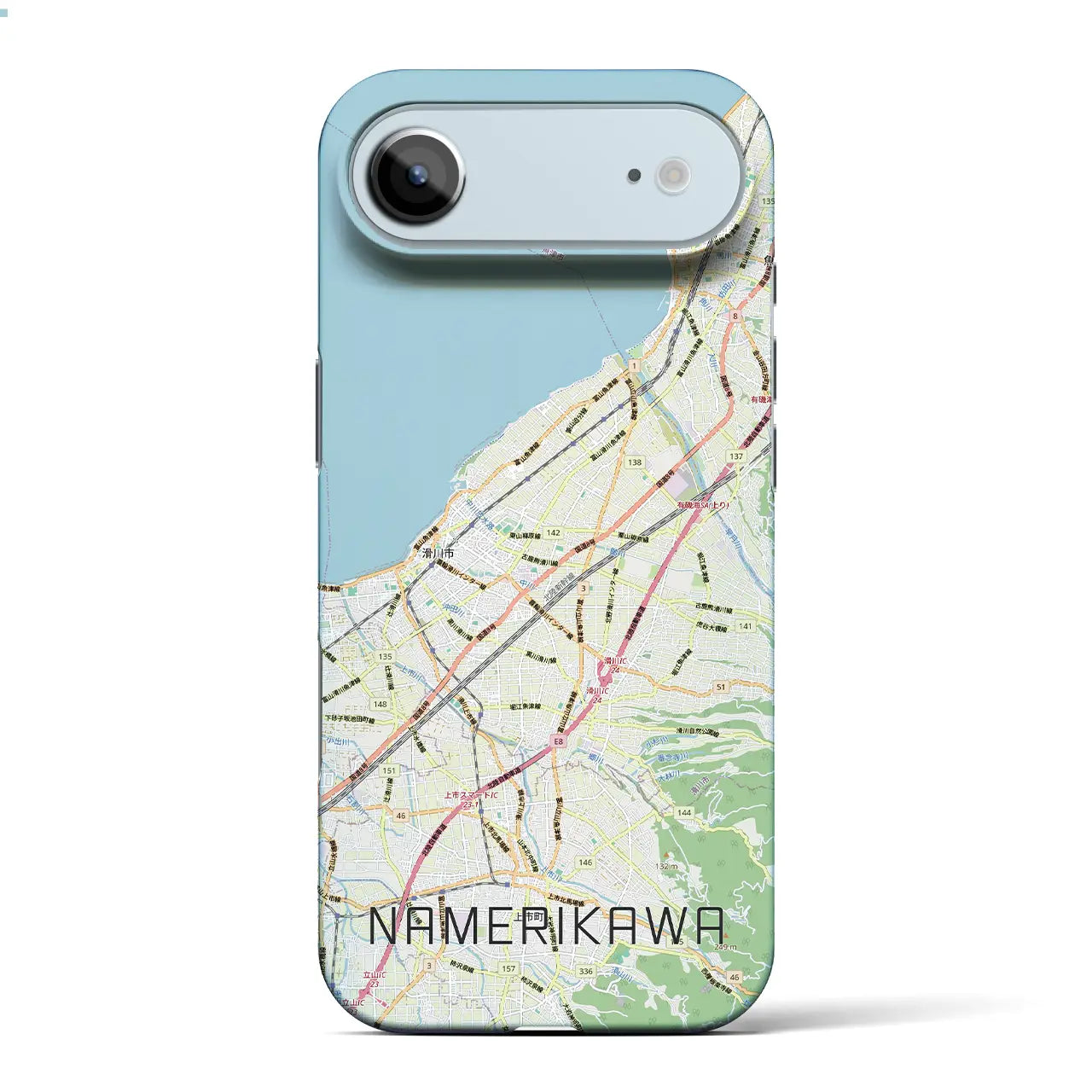 【滑川(富山県)】地図柄iPhoneケース(バックカバータイプ)