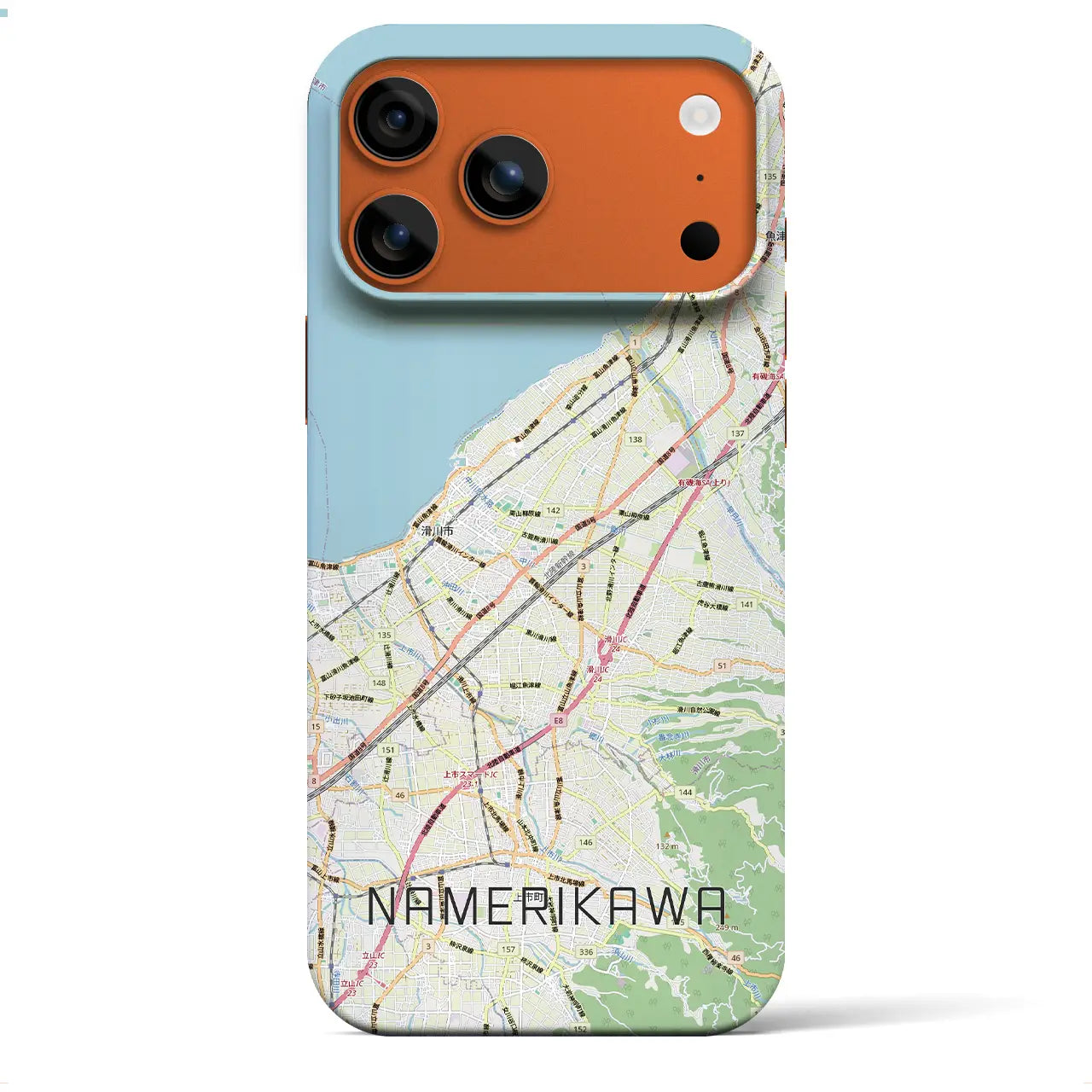 【滑川(富山県)】地図柄iPhoneケース(バックカバータイプ)