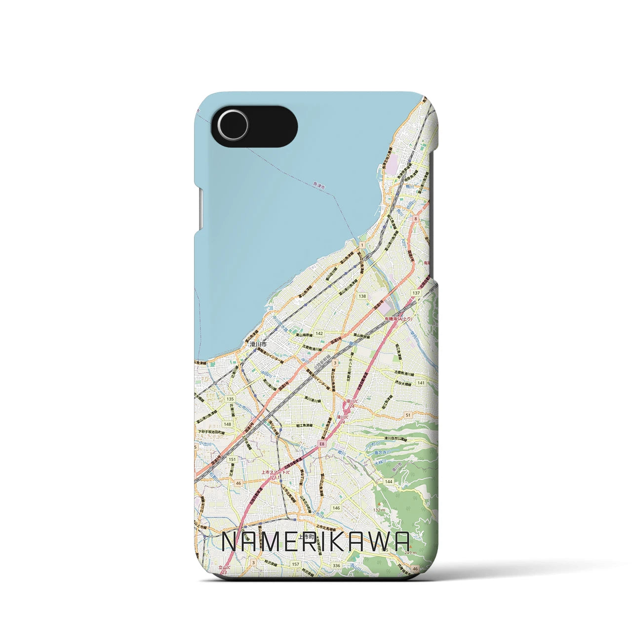 【滑川(富山県)】地図柄iPhoneケース(バックカバータイプ)