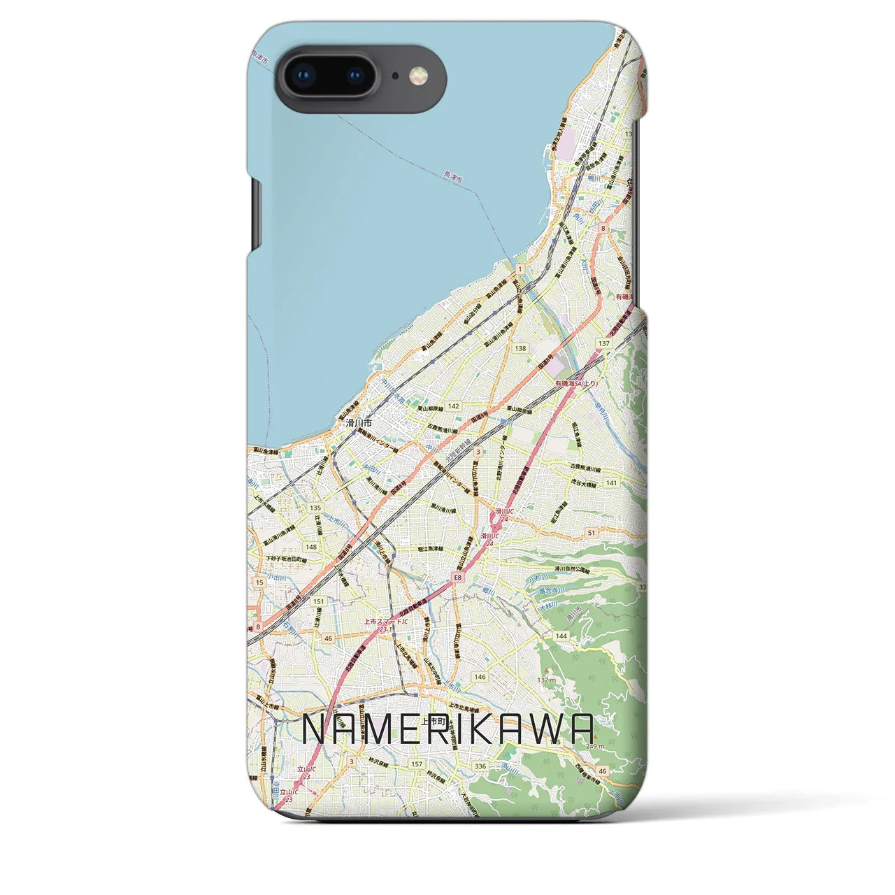【滑川(富山県)】地図柄iPhoneケース(バックカバータイプ)