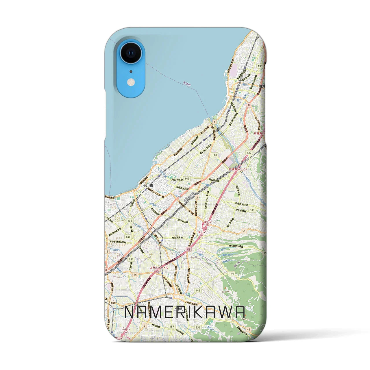 【滑川(富山県)】地図柄iPhoneケース(バックカバータイプ)