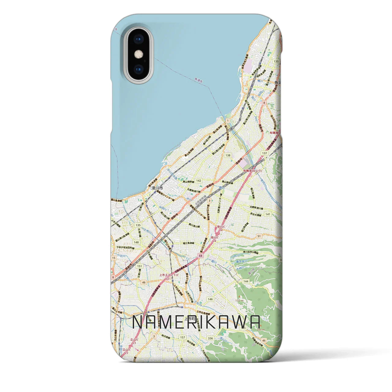 【滑川(富山県)】地図柄iPhoneケース(バックカバータイプ)