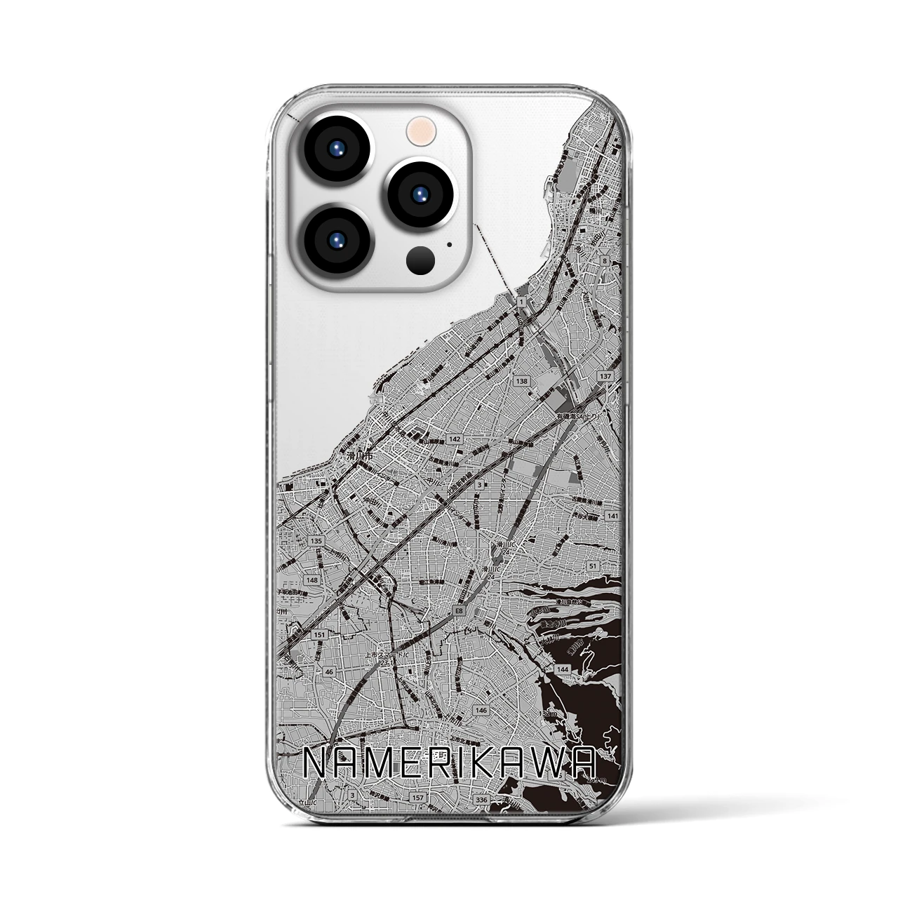 【滑川(富山県)】地図柄iPhoneケース(クリアタイプ)