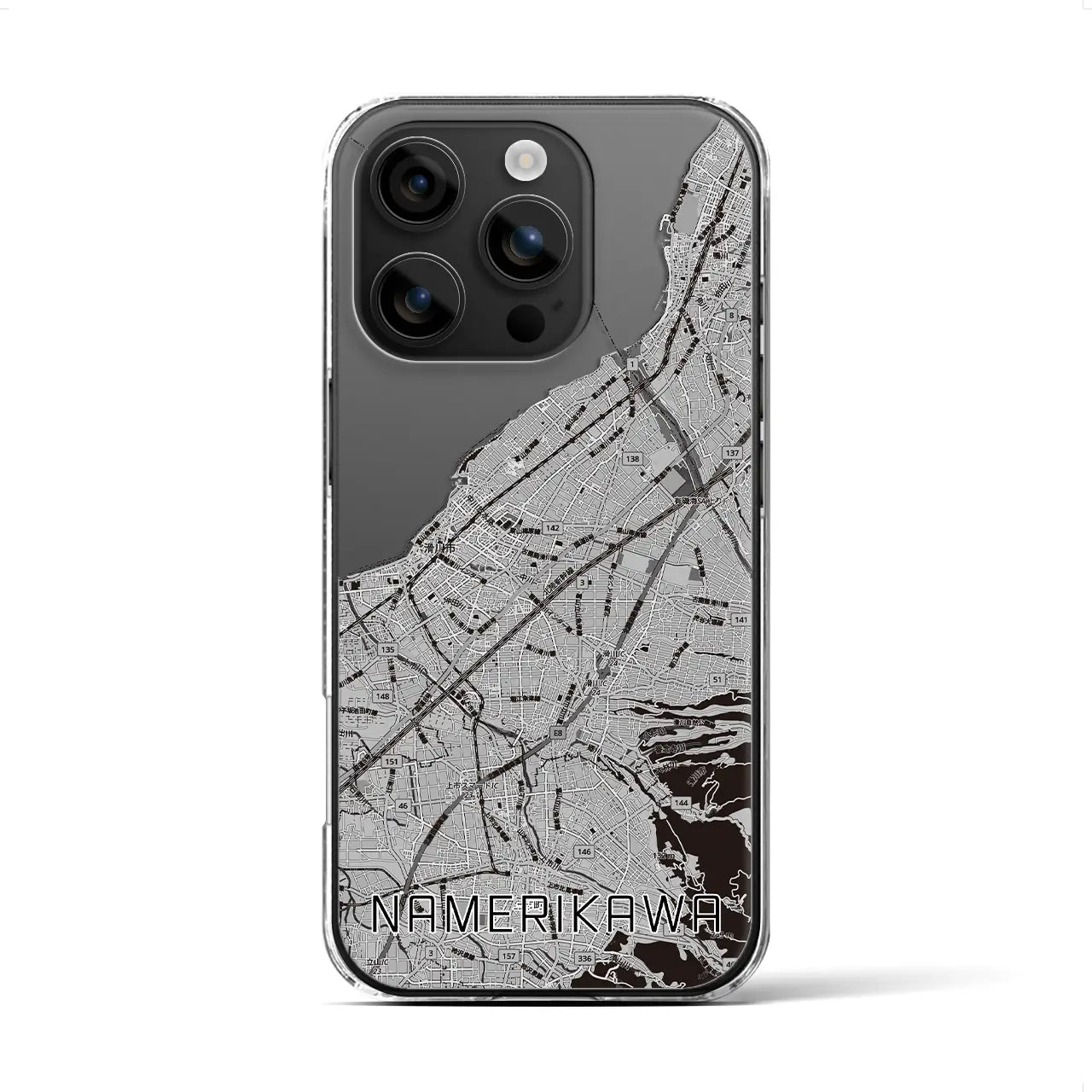 【滑川(富山県)】地図柄iPhoneケース(クリアタイプ)