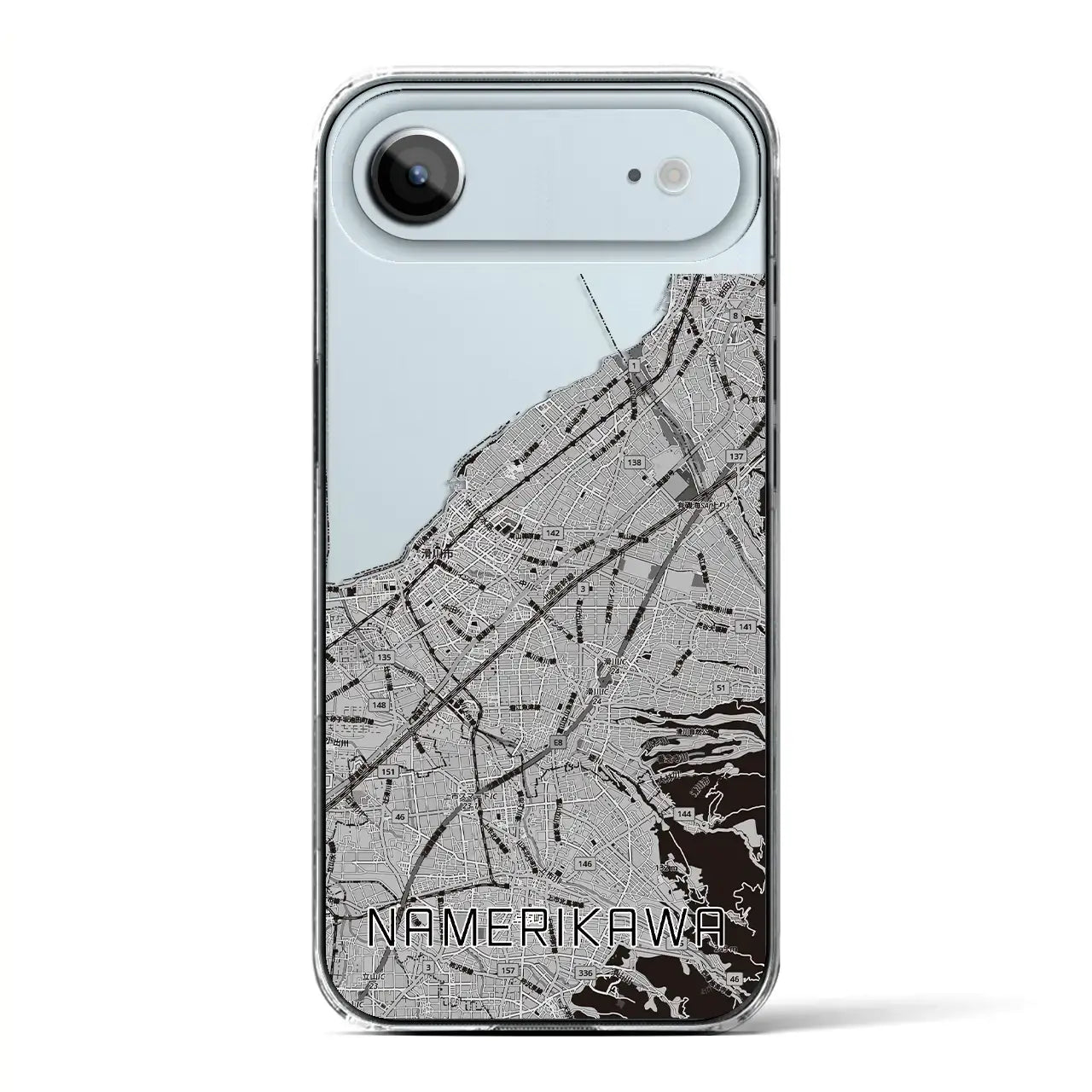 【滑川(富山県)】地図柄iPhoneケース(クリアタイプ)