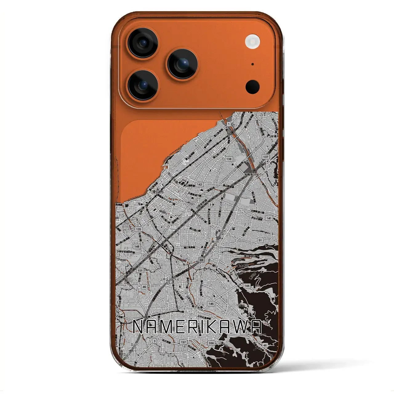 【滑川(富山県)】地図柄iPhoneケース(クリアタイプ)