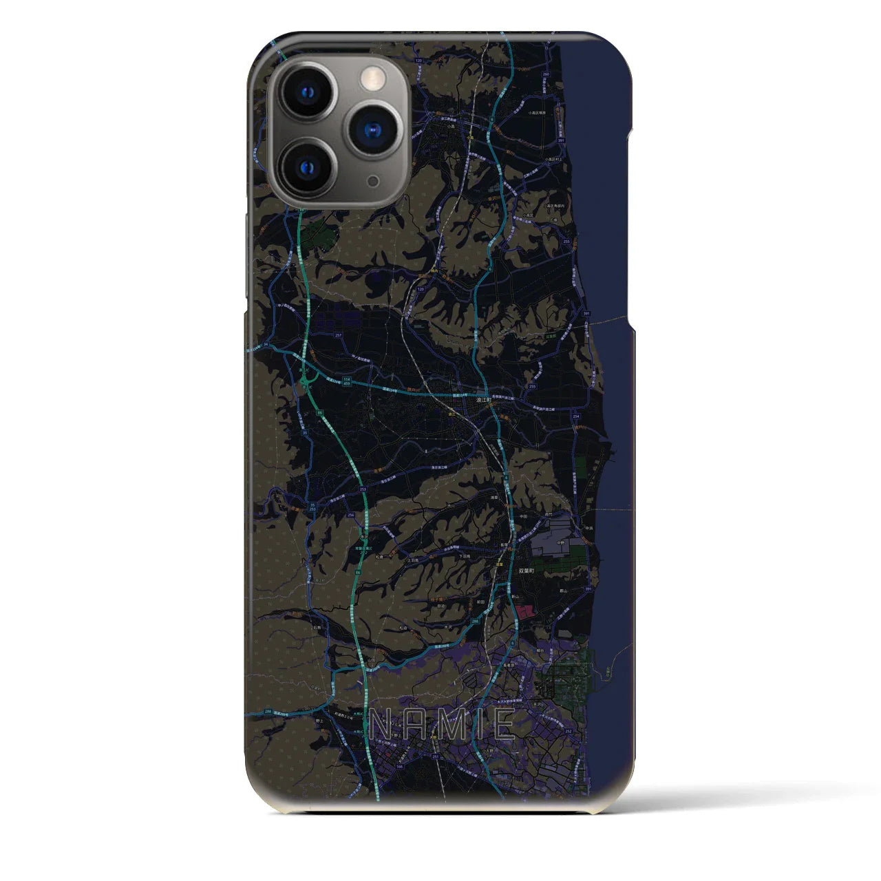 【浪江(福島県)】地図柄iPhoneケース(バックカバータイプ)