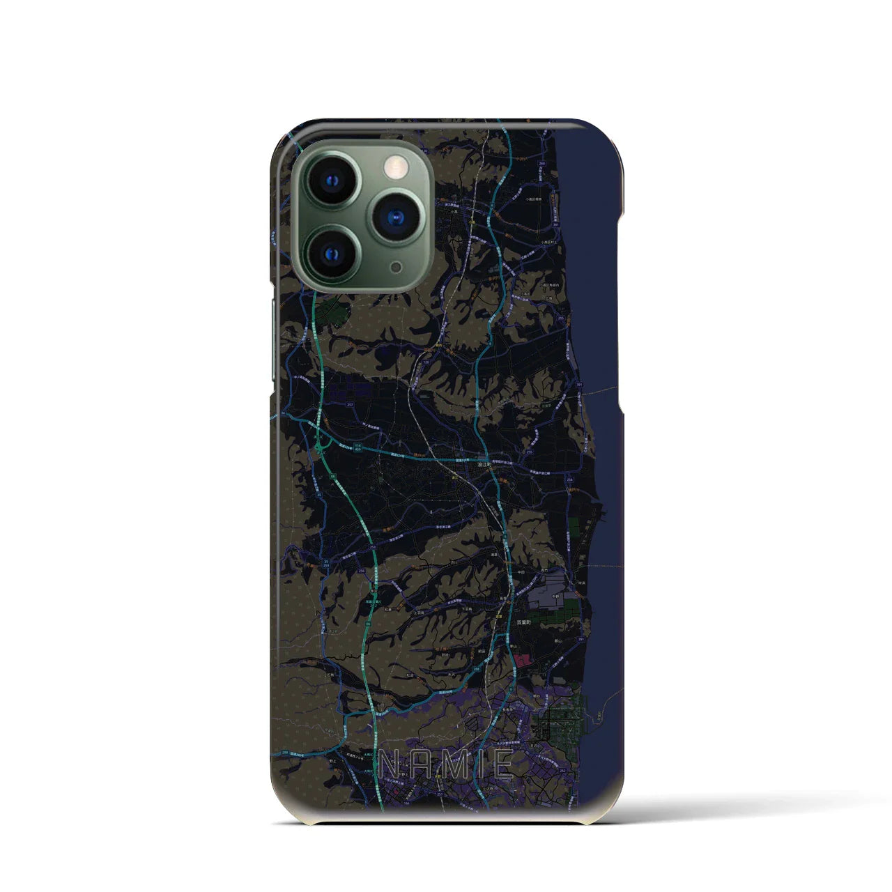 【浪江(福島県)】地図柄iPhoneケース(バックカバータイプ)
