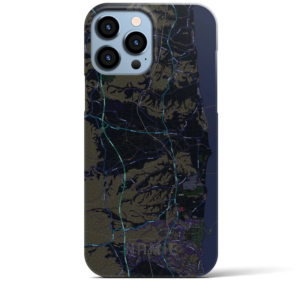 【浪江(福島県)】地図柄iPhoneケース(バックカバータイプ)