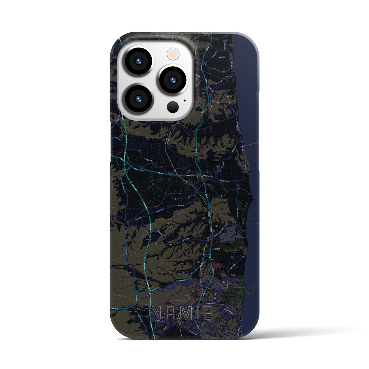 【浪江(福島県)】地図柄iPhoneケース(バックカバータイプ)