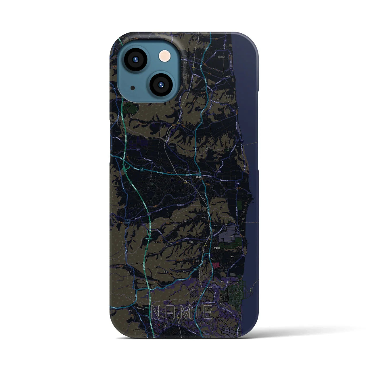 【浪江(福島県)】地図柄iPhoneケース(バックカバータイプ)