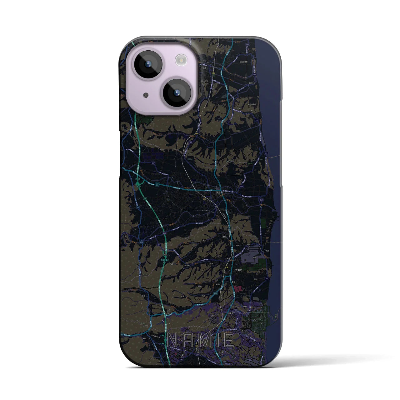 【浪江(福島県)】地図柄iPhoneケース(バックカバータイプ)