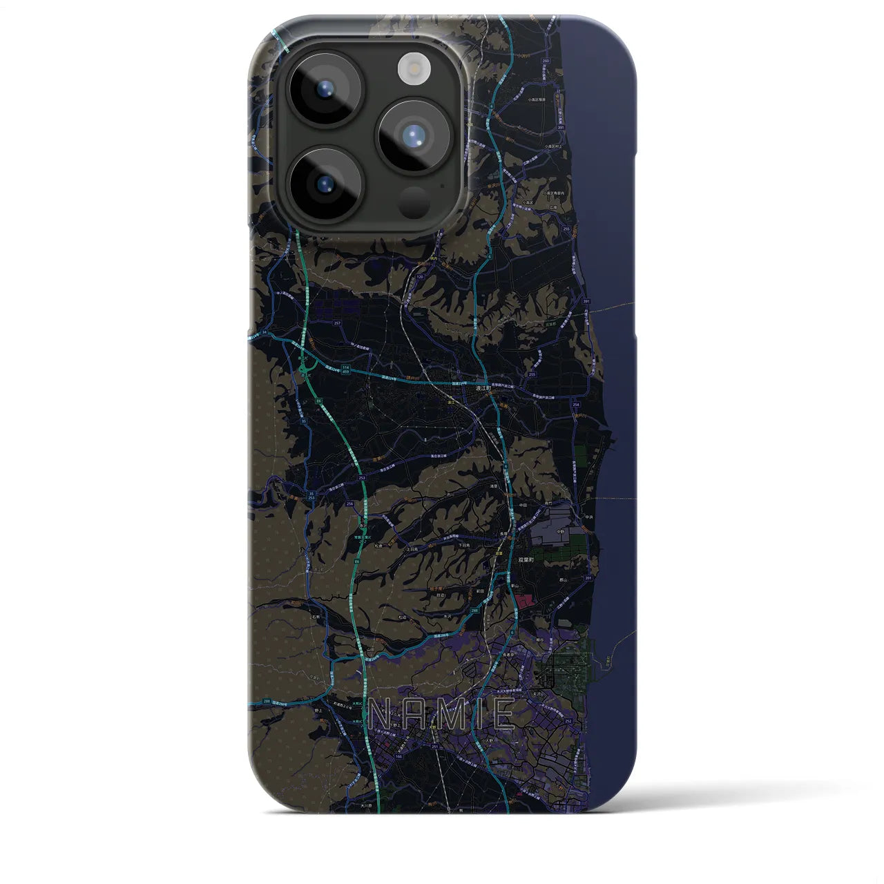 【浪江(福島県)】地図柄iPhoneケース(バックカバータイプ)