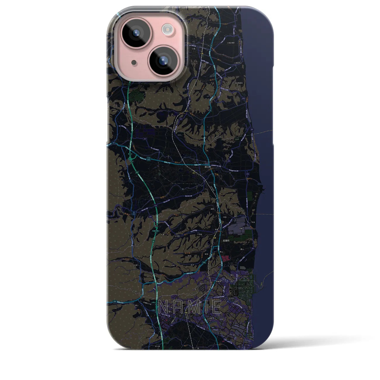 【浪江(福島県)】地図柄iPhoneケース(バックカバータイプ)