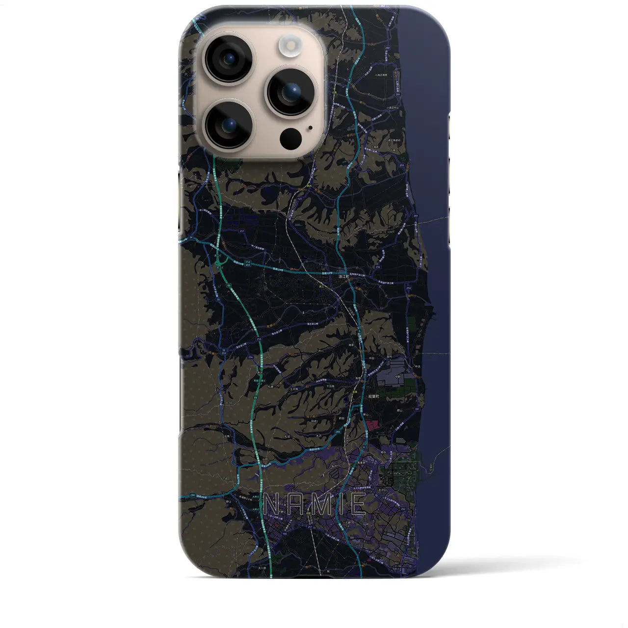 【浪江(福島県)】地図柄iPhoneケース(バックカバータイプ)