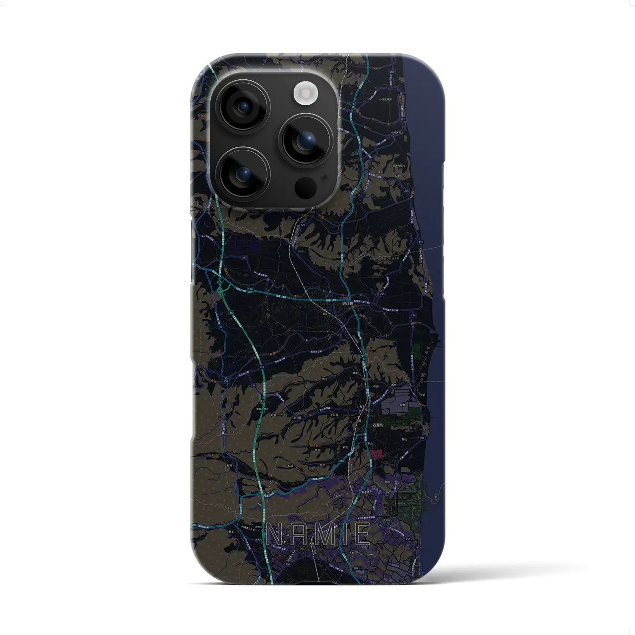 【浪江(福島県)】地図柄iPhoneケース(バックカバータイプ)