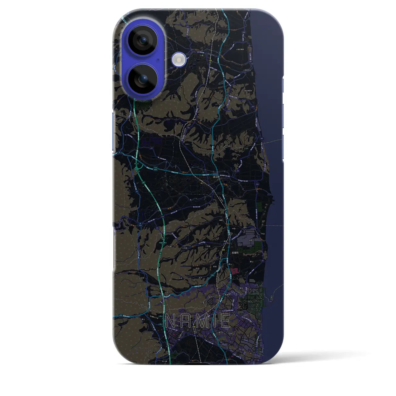 【浪江(福島県)】地図柄iPhoneケース(バックカバータイプ)