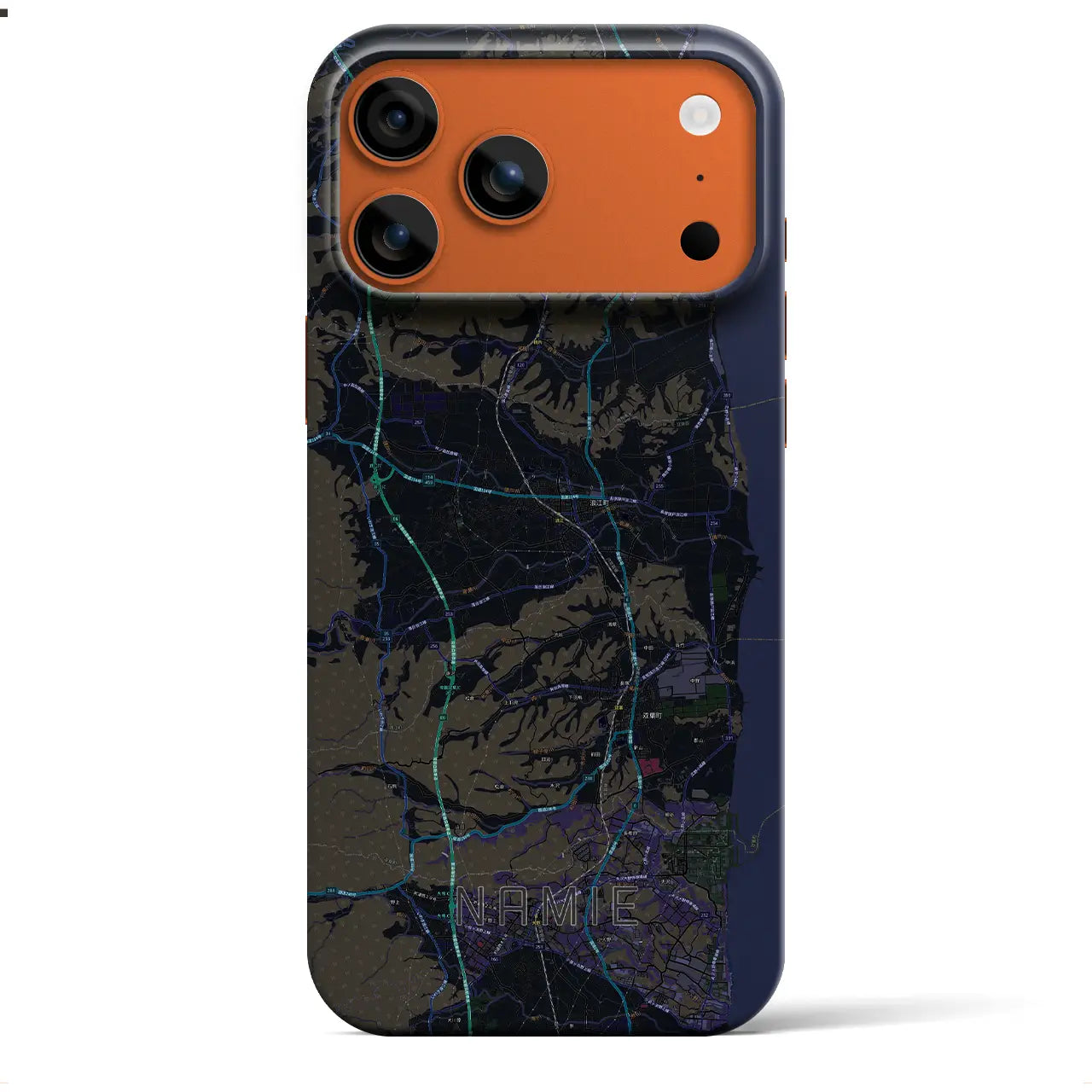 【浪江(福島県)】地図柄iPhoneケース(バックカバータイプ)