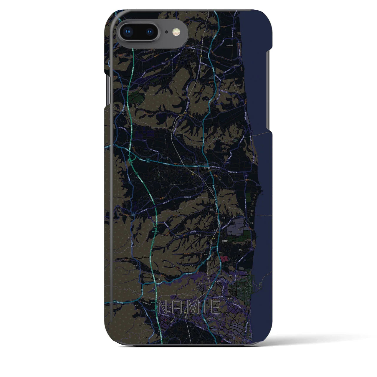 【浪江(福島県)】地図柄iPhoneケース(バックカバータイプ)