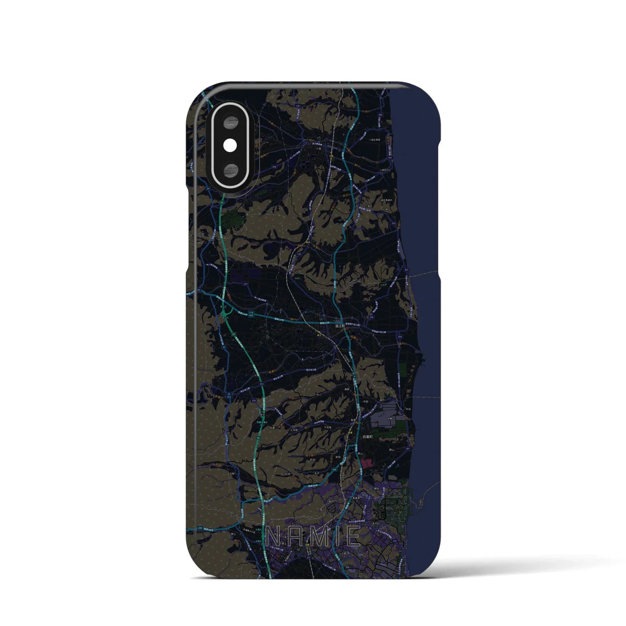 【浪江(福島県)】地図柄iPhoneケース(バックカバータイプ)