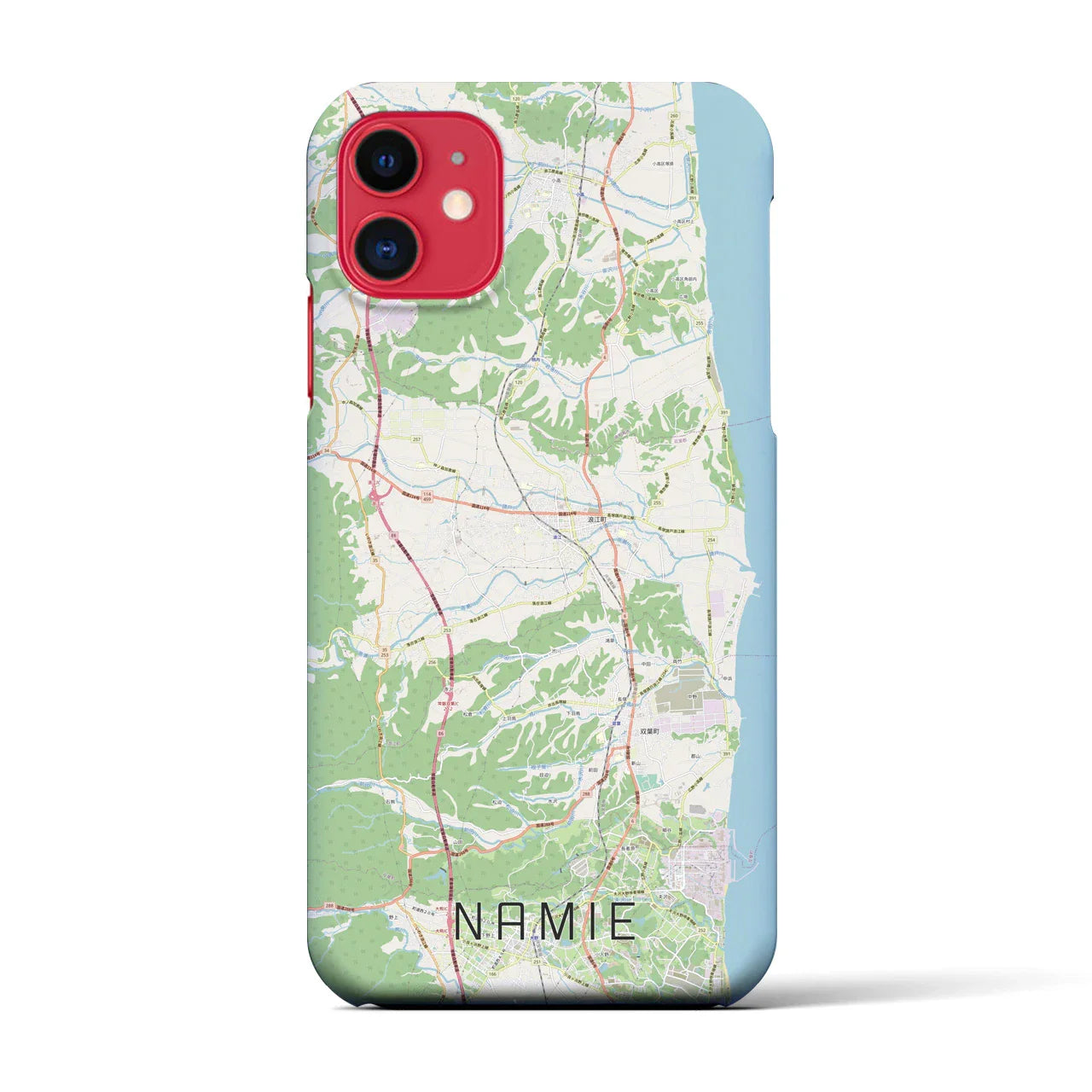 【浪江(福島県)】地図柄iPhoneケース(バックカバータイプ)