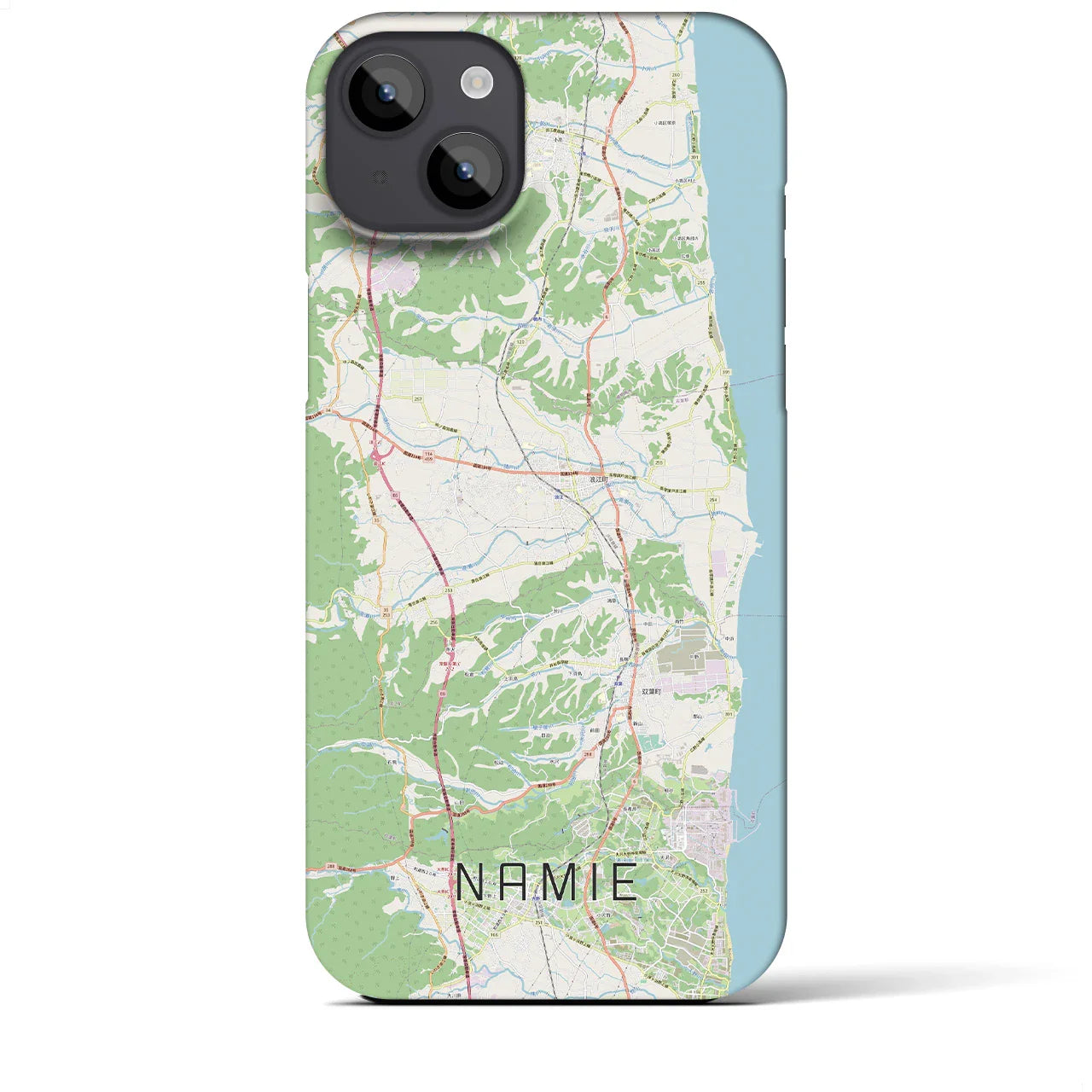 【浪江(福島県)】地図柄iPhoneケース(バックカバータイプ)