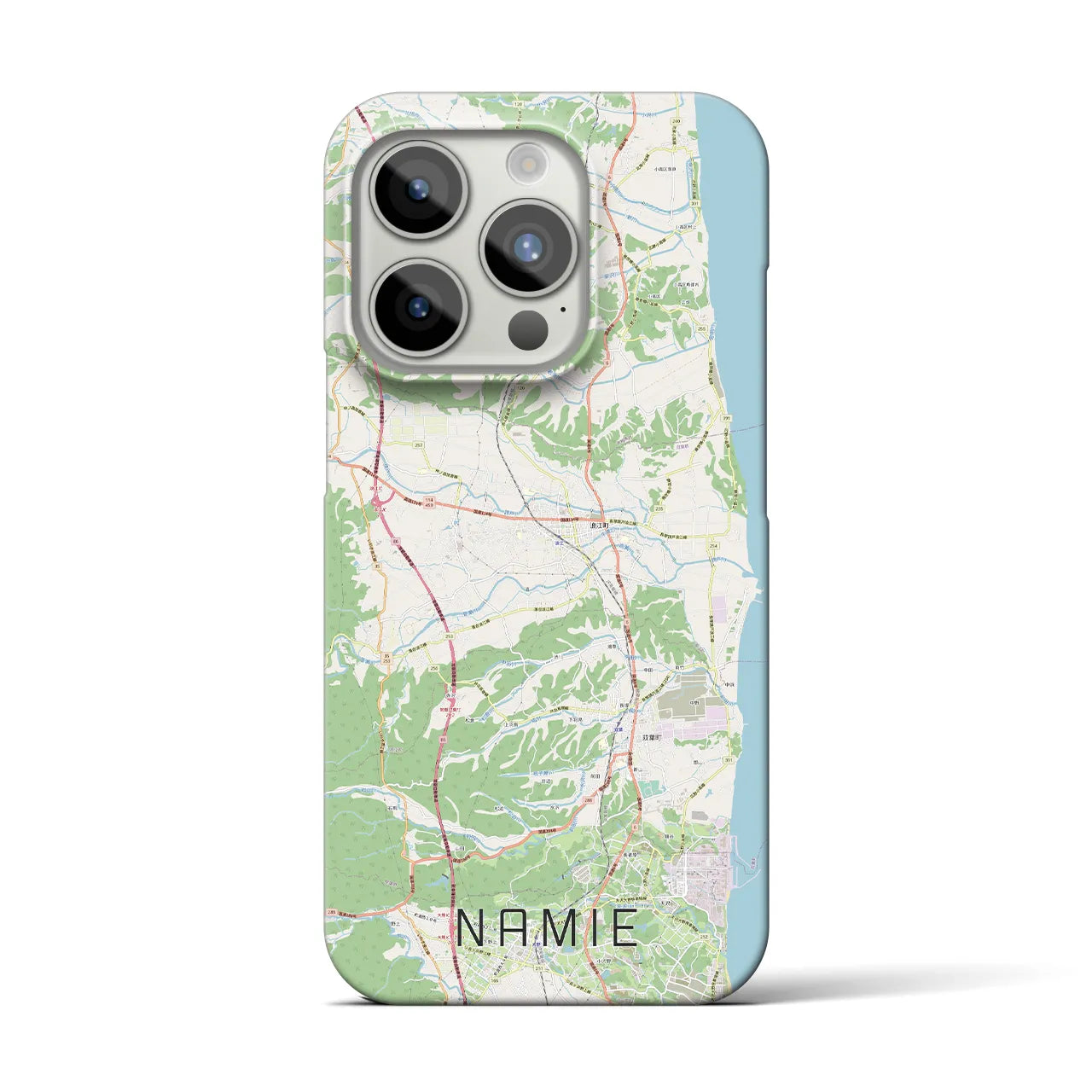 【浪江(福島県)】地図柄iPhoneケース(バックカバータイプ)