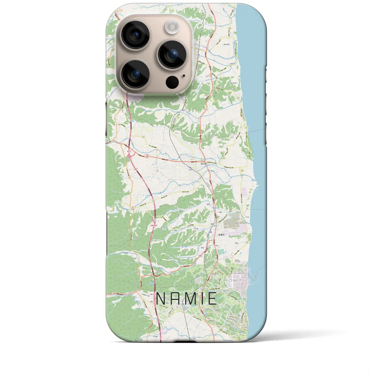 【浪江(福島県)】地図柄iPhoneケース(バックカバータイプ)