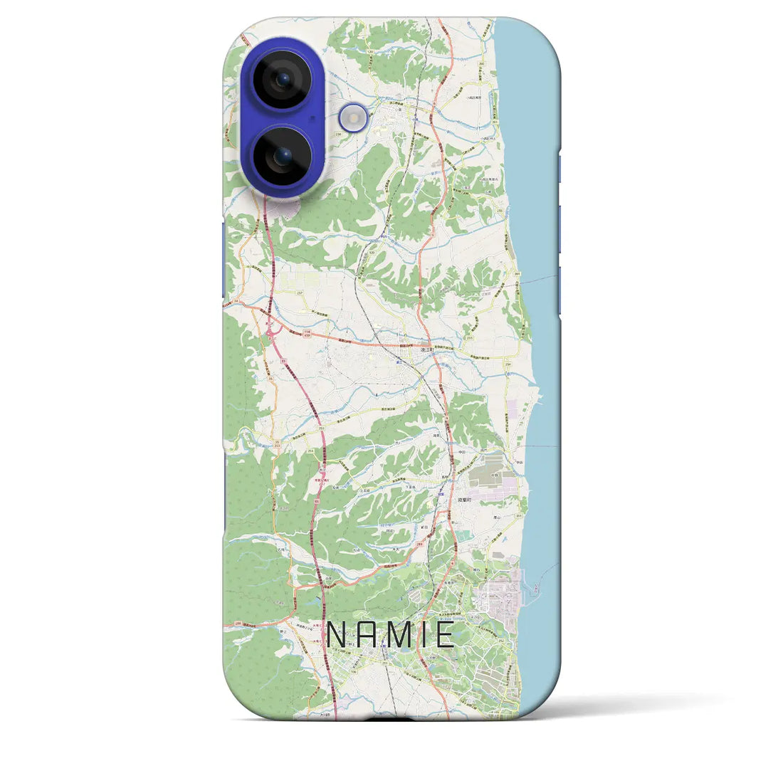 【浪江(福島県)】地図柄iPhoneケース(バックカバータイプ)ナチュラル・iPhone 16 Pro Max 用
