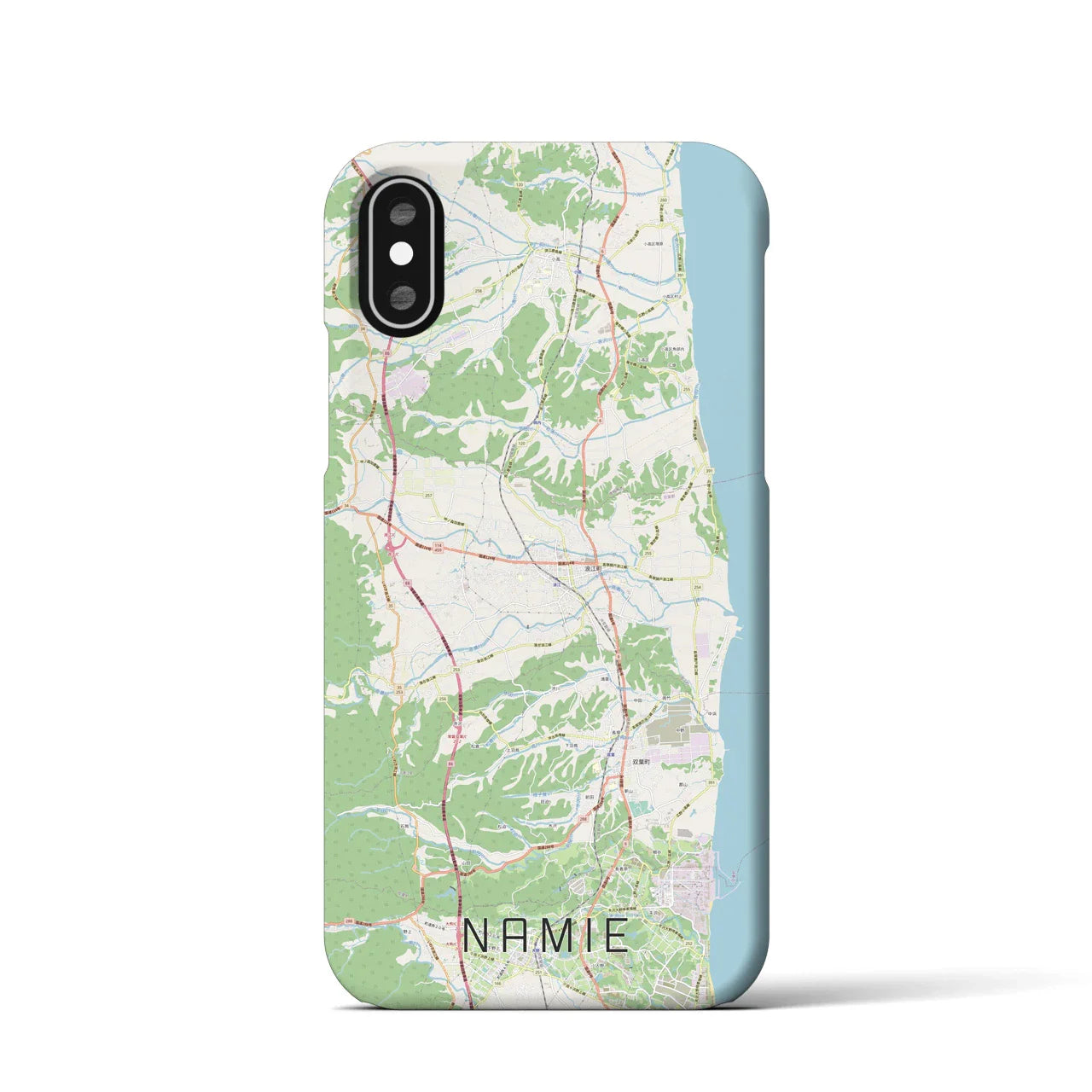 【浪江(福島県)】地図柄iPhoneケース(バックカバータイプ)