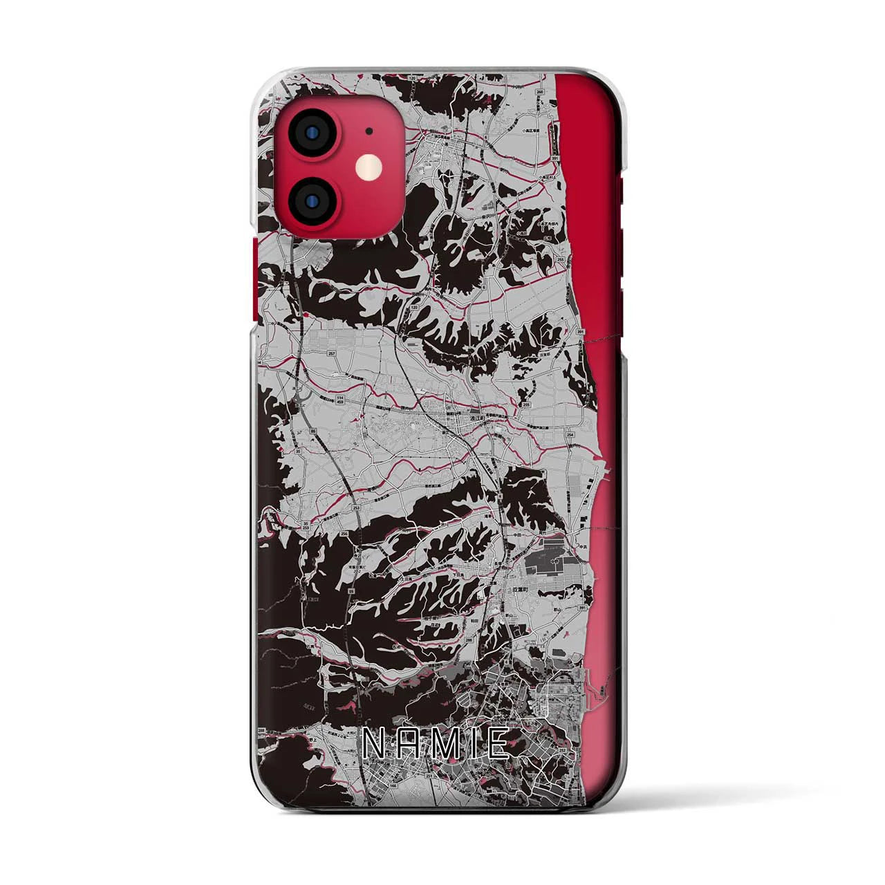 【浪江(福島県)】地図柄iPhoneケース(クリアタイプ)