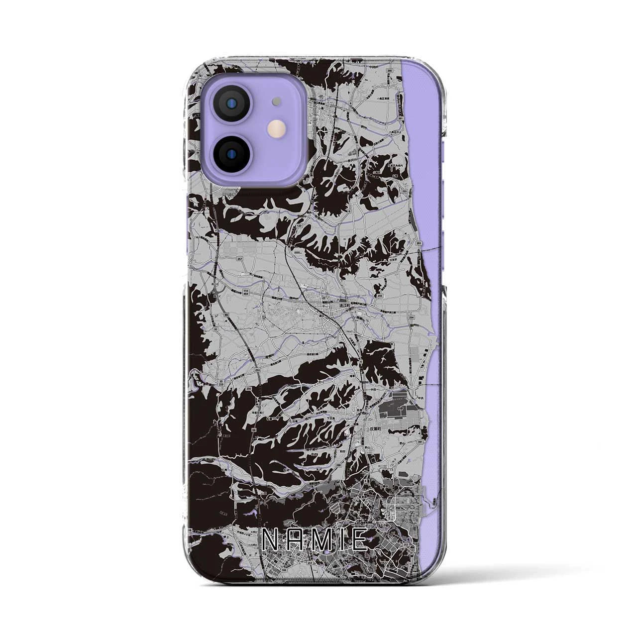 【浪江(福島県)】地図柄iPhoneケース(クリアタイプ)