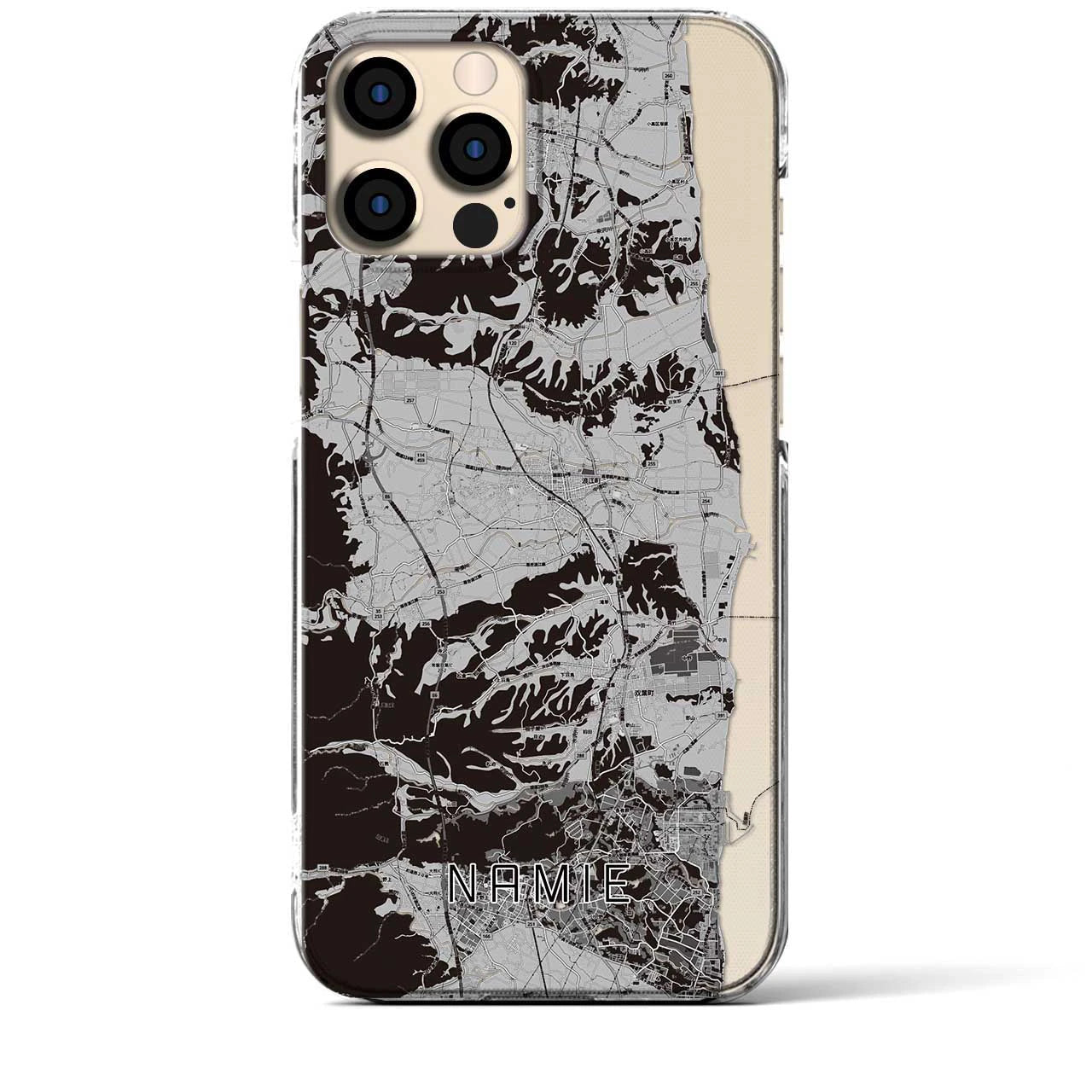 【浪江(福島県)】地図柄iPhoneケース(クリアタイプ)