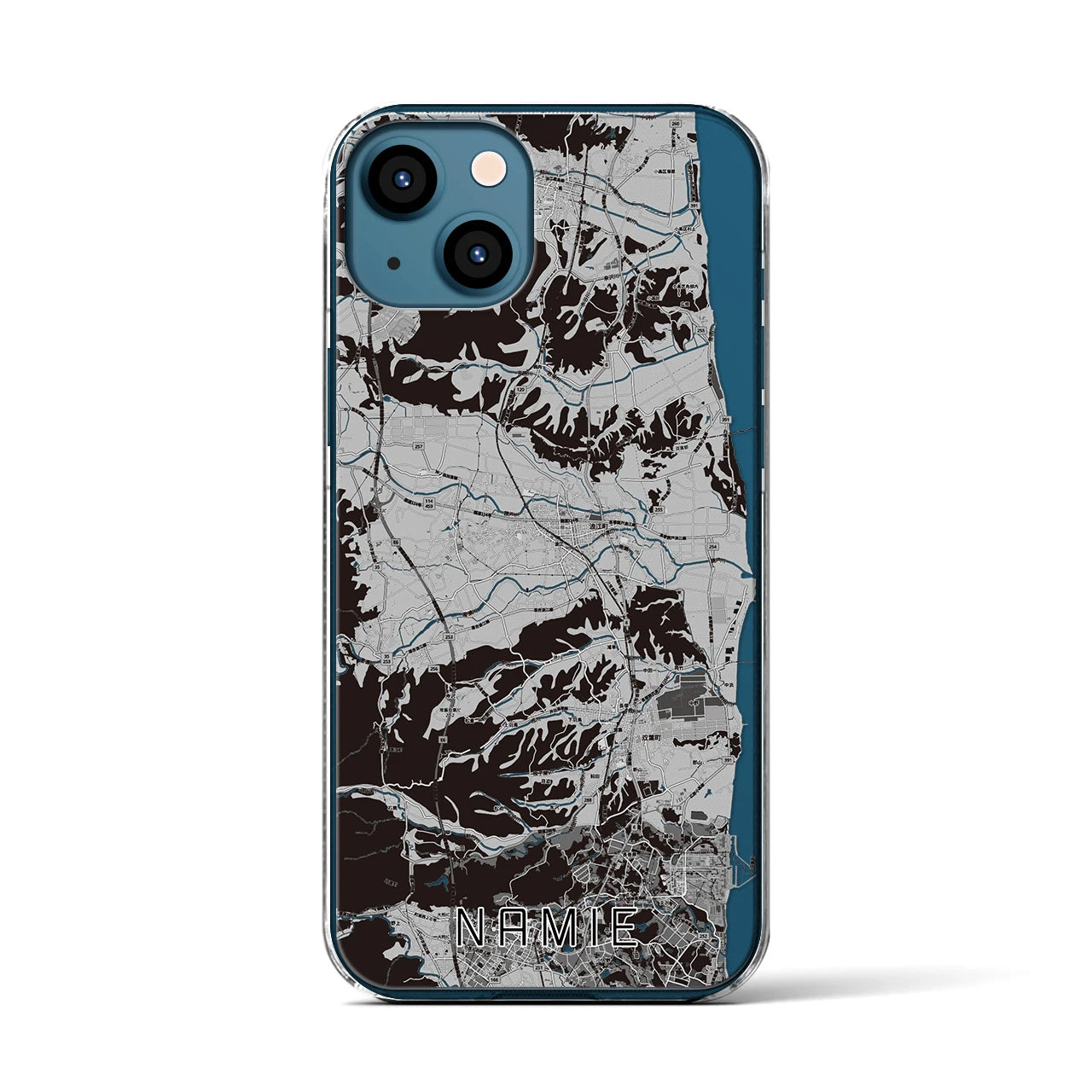 【浪江(福島県)】地図柄iPhoneケース(クリアタイプ)