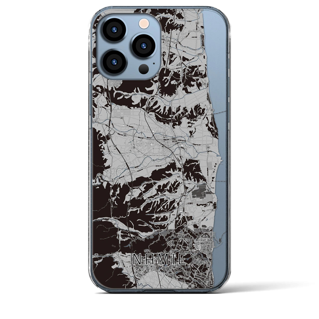 【浪江(福島県)】地図柄iPhoneケース(クリアタイプ)