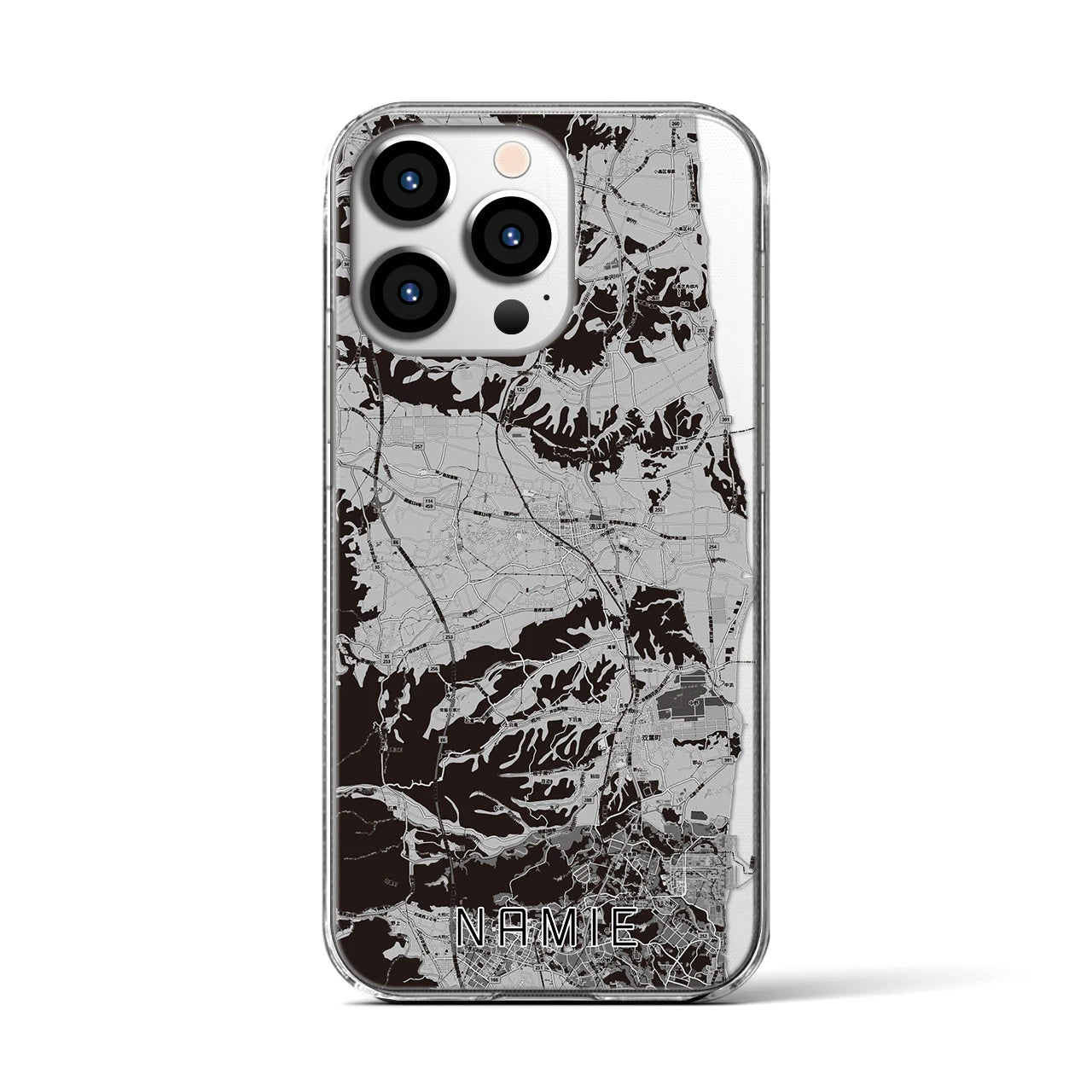 【浪江(福島県)】地図柄iPhoneケース(クリアタイプ)