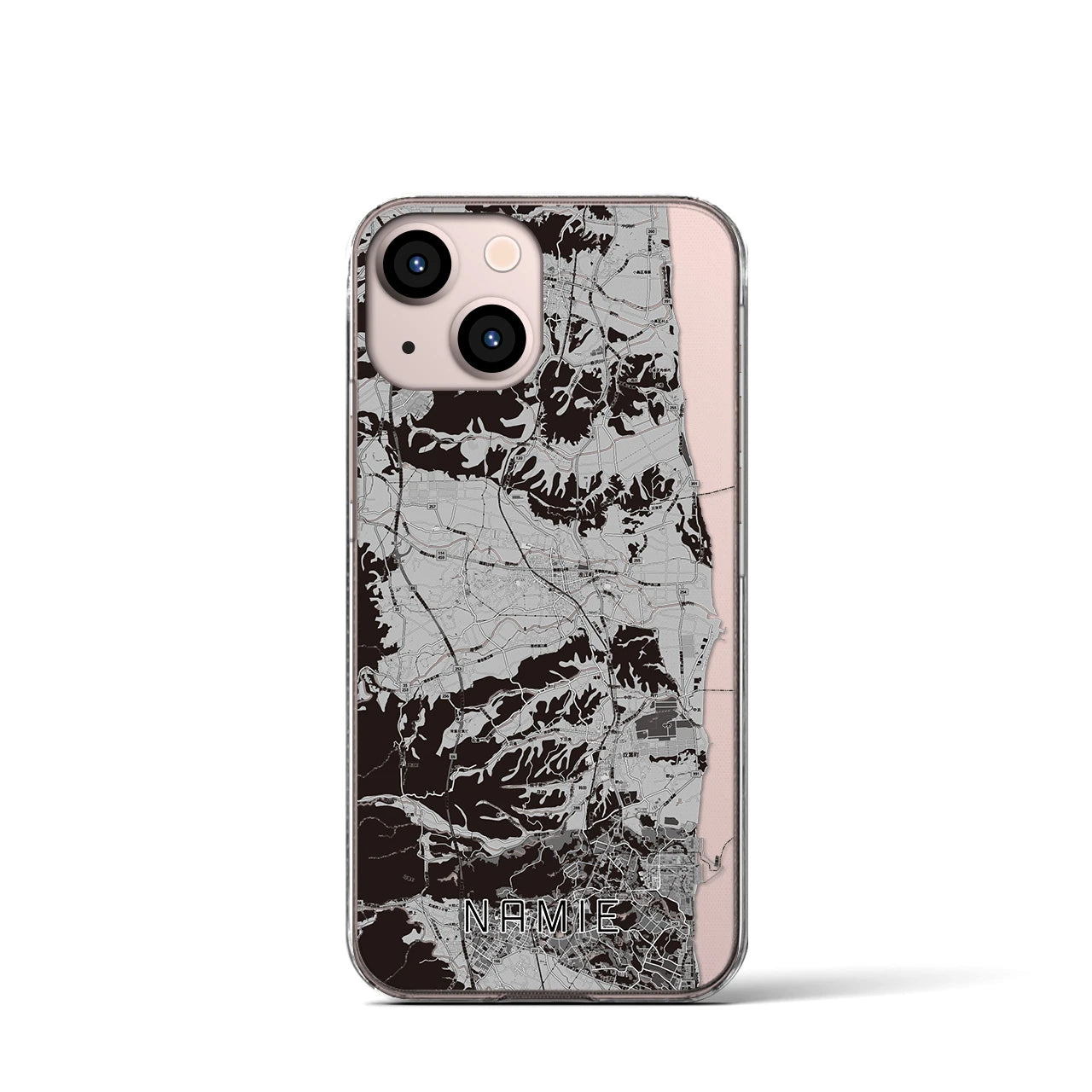 【浪江(福島県)】地図柄iPhoneケース(クリアタイプ)