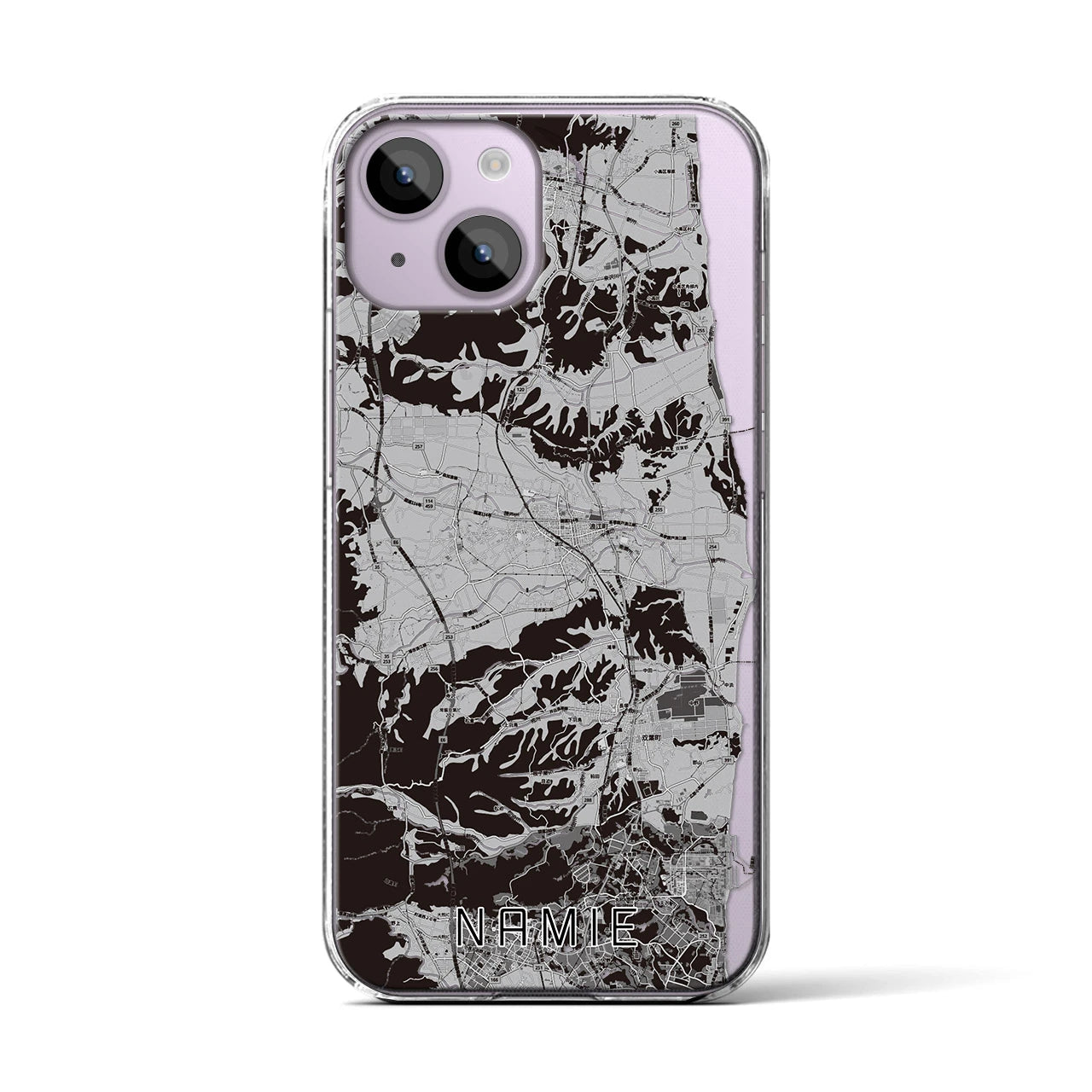 【浪江(福島県)】地図柄iPhoneケース(クリアタイプ)