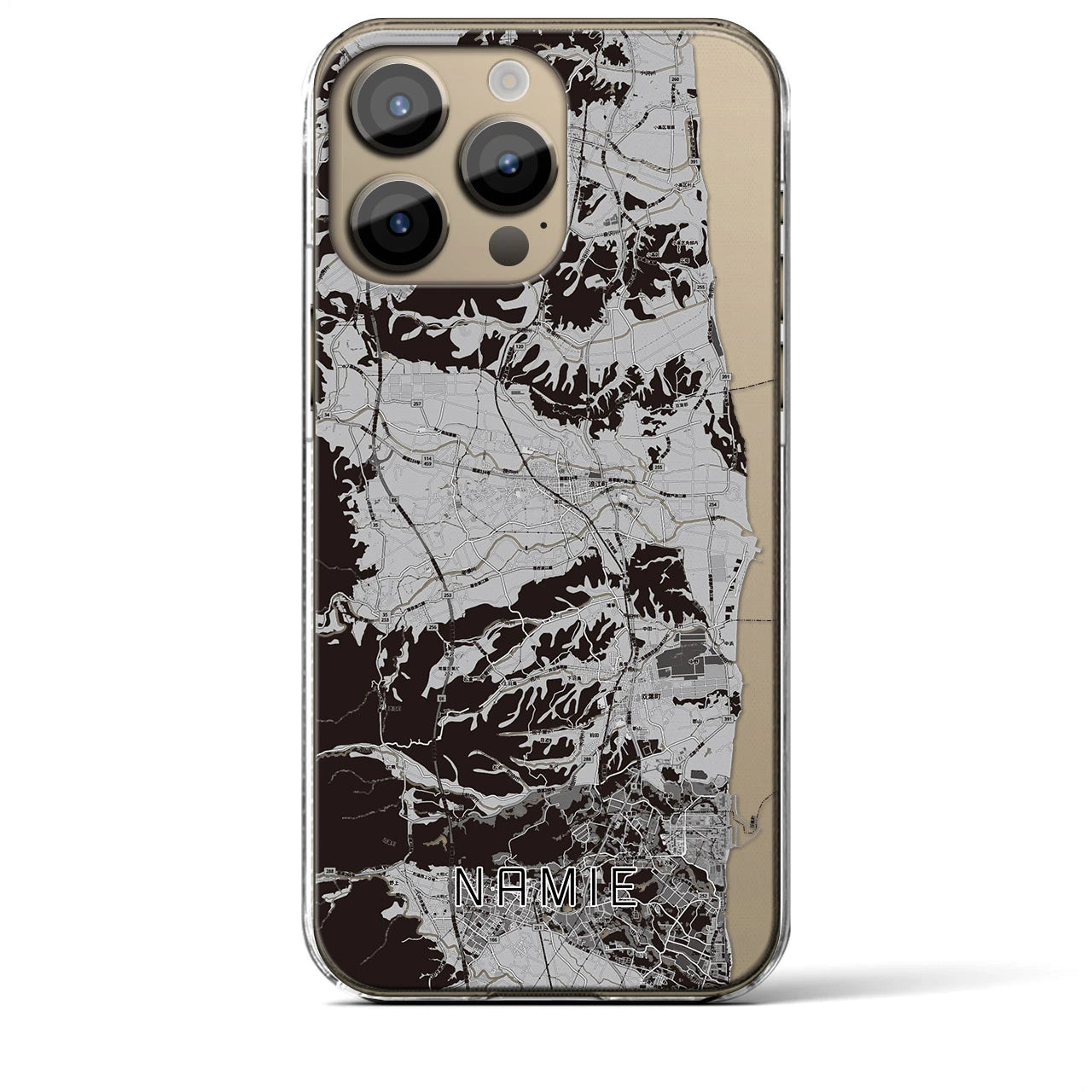 【浪江(福島県)】地図柄iPhoneケース(クリアタイプ)